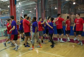 Sportsmanship display at the JDRF Real Estate Games at Chelsea Piers in Manhattan