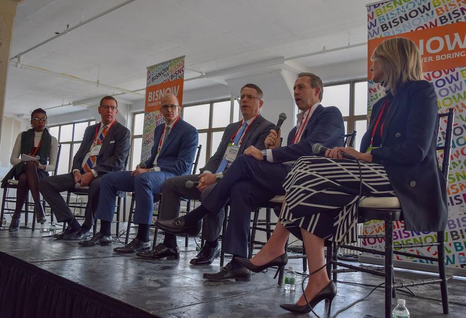 Better Spaces' Bukky Awosogba, SL Green's Steve Durels, Rockefeller Group's Bill Edwards, Brookfield's Duncan McCuaig, Newmark Knight Frank's David Falk and Equiem's Gabrielle McMillan