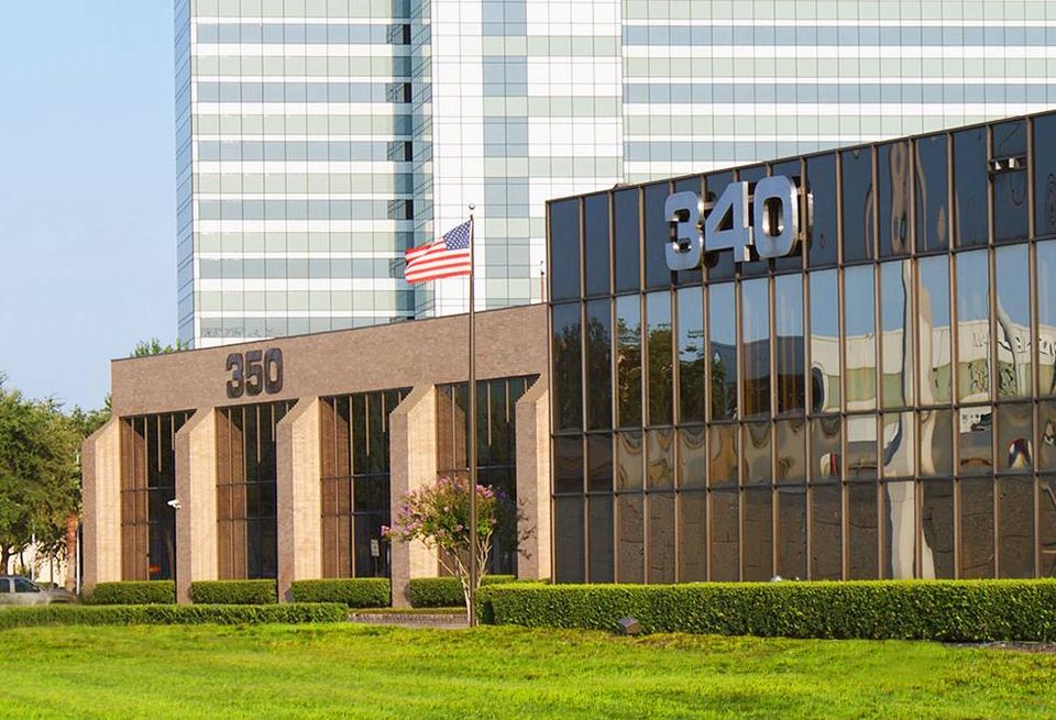Boxer Property's 340 and 350 North Sam Houston Parkway office properties in the Greenspoint area of Houston.
