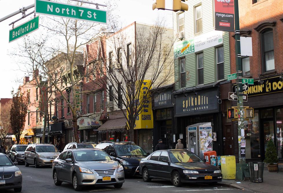 The intersection of Bedford Avenue and North 7 St. in Williamsburg, Brooklyn