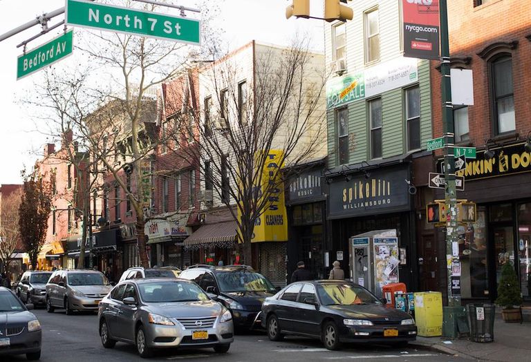 The intersection of Bedford Avenue and North 7 St. in Williamsburg, Brooklyn