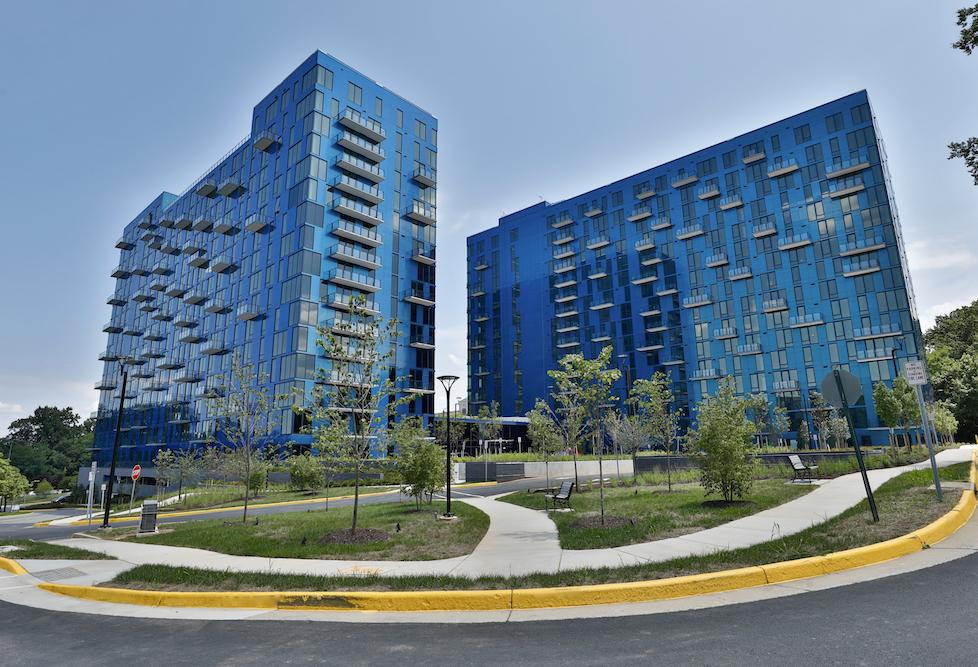 The Greystar-developed EXO Apartments in Reston, Virginia, built with View Dynamic Glass