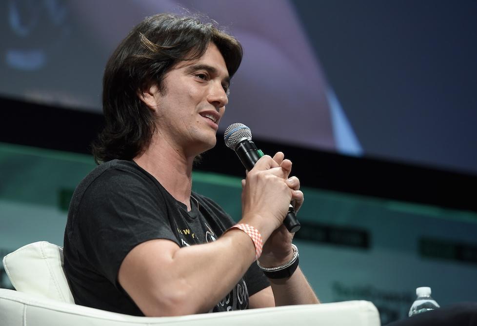 Adam Neumann, then CEO of WeWork, speaking at a conference in 2015. 