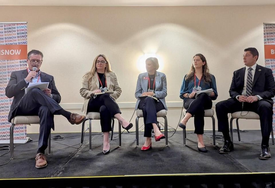 Shockey Precast's Marshall Sorenson, Doxel's Karen Tara, University of Arizona's Liesl Folks, Macquarie Group's Katharine Rudzitis andArizona Commerce Authority's Fernando Garcia.