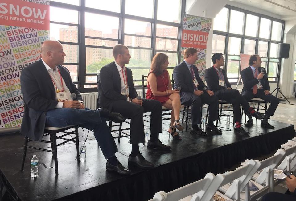 Daren Hornig, Adi Altmark, Ellen Israel, Tom Farrell, Bryan Woo and Jason Gold at Bisnow's Bronx State of the Market event Sept. 14, 2017