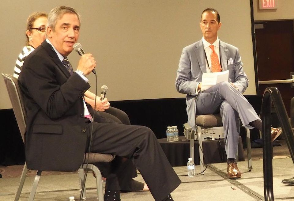 Savills Executive Managing Director Marc Magazine speaking at Bisnow's Lodging Investment Series
