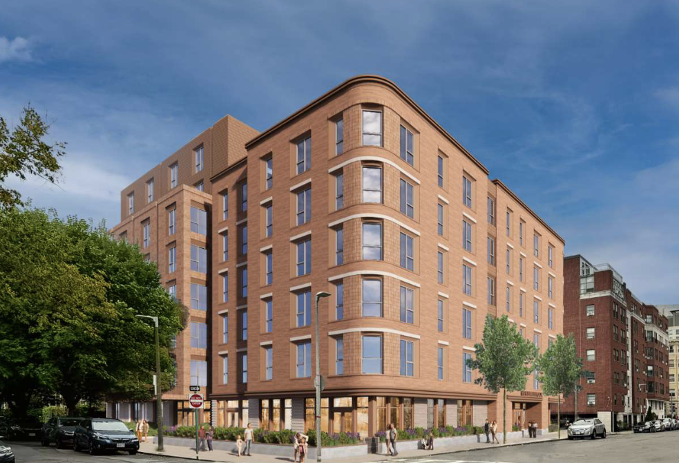 A rendering of Samuels & Associates' 69-81 Kilmarnock St. multifamily development.