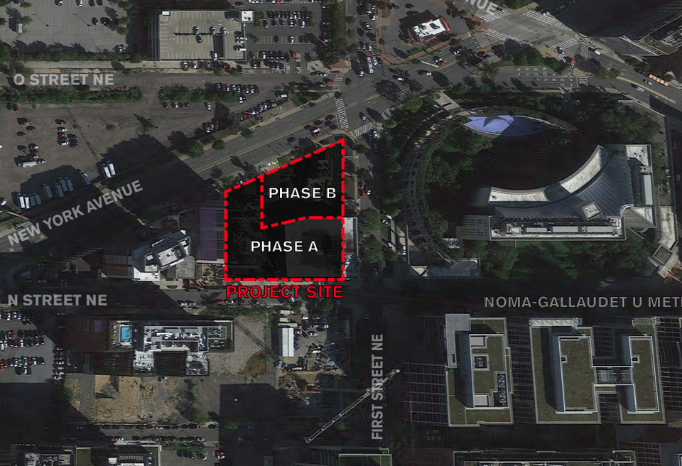 A 2021 planning map showing the site Pinto acquired as Phase A, with Phase B being the site McDonalds bought.