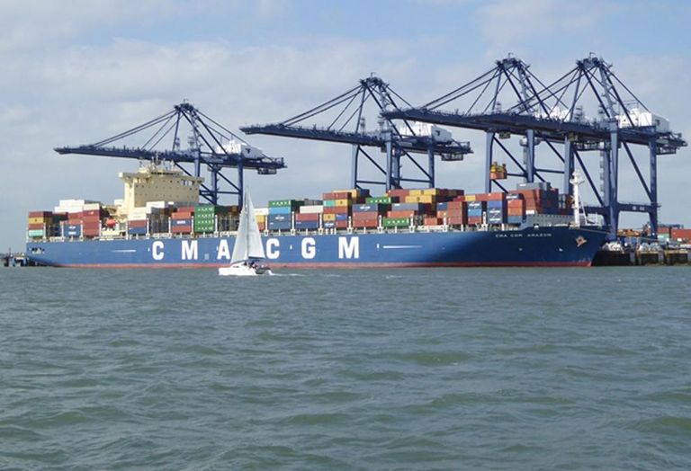 port cargo ship container dock