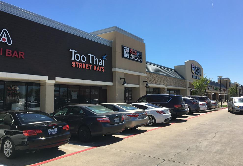 Over the last 18 months, NewQuest Properties has brought the 155K SF Carrollton Town Center to 94% occupancy. The center has 22 restaurants and retailers total in Phase 1. Phase 2 will have 43K SF across 5 acres and is preleasing now.
The center at the southeast corner of Old Denton Road and George Bush Turnpike is anchored by Chinese supermarket 99 Ranch Market. Five new leases for the center top about 13K SF.
California-based The Kickin Crab leased 4K SF for its first Texas store. Korea-based Rice Chicken leased 3K SF for its second North Texas location. Adding to the city’s Asian foodie destination, Frisco may get the third North Texas location, according to NewQuest. Too Thai Street Eats leased 3K SF, Churro Alley leased 2K SF and T-Swirl Crepe leased 1K SF.  
Phase 2 of the center will be anchored by 7K SF First Intercontinental Bank. Like Phase 1, it will be an Asian fusion-style project. 