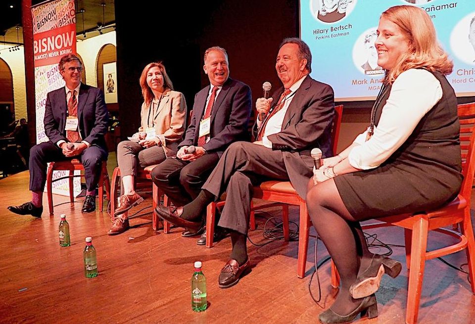 MGAC's Mark Anderson, LandDesign's Gabriela Cañamar, Hord Coplan Macht's Chris Schein, WDG Architecture's George Dove and Perkins Eastman's Hilary Bertsch