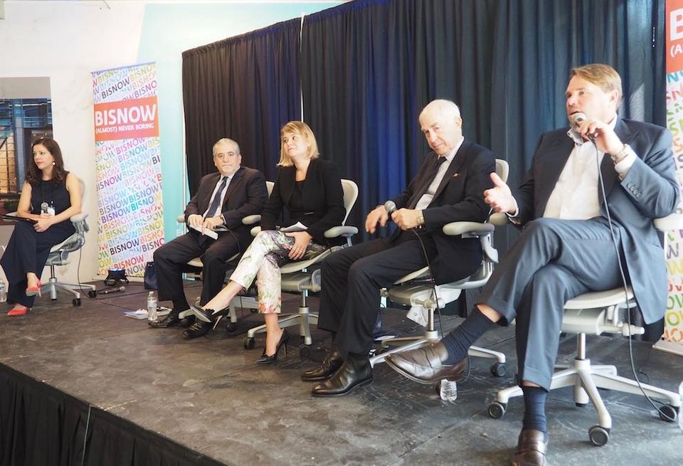 Fried Frank's Valerie Kelly, AREP's Paul Schulman, Rockefeller Group's Hilary Allard Goldfarb, PGP's Jeffrey Sussman and Jamestown's Michael Phillips