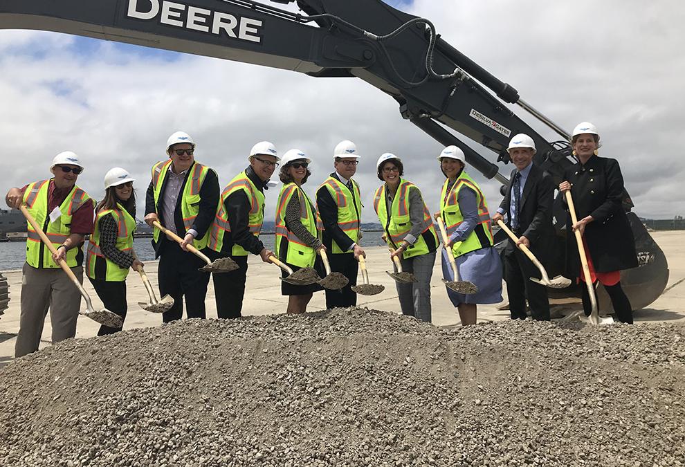 Alameda Point Collaborative Executive Director Doug Biggs, Eden Housing President Linda Mandolini, Alameda council members Jim Oddie and Frank Matarrese and Mayor Trish Herrera Spencer,  srmERNST Development founder and principal Joe Ernst, Alameda council member Marilyn Ezzy Ashgraft and Vice Mayor Malia Vella, Trammell Crow Residential Senior Managing Director Bruce Dorfman and Alameda Director of Base Reuse and Transportation Jennifer Ott