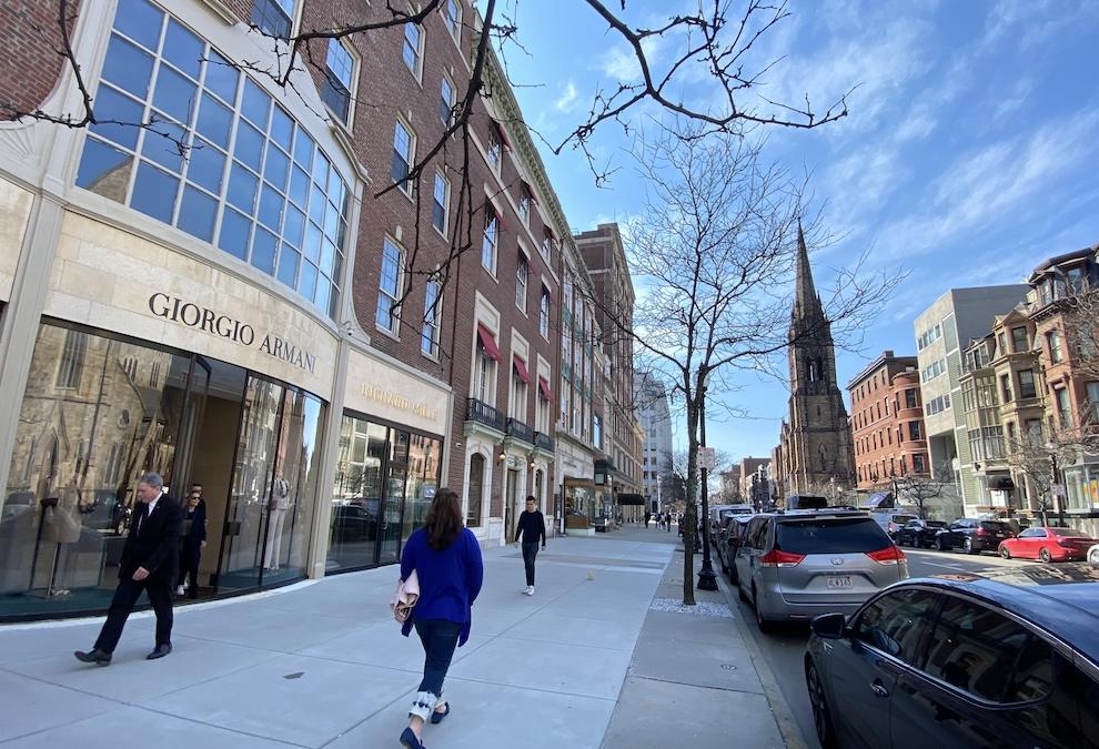 Boston's Newbury Street retail corridor. 