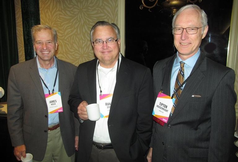 OmniPlan's Tip Housewright (right) with James Koch and Randy Stone at Bisnow's DFW mixed-use event May '16