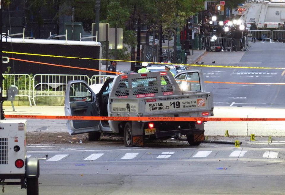 The Home Depot truck used during the Lower Manhattan terrorist attack in October 2017