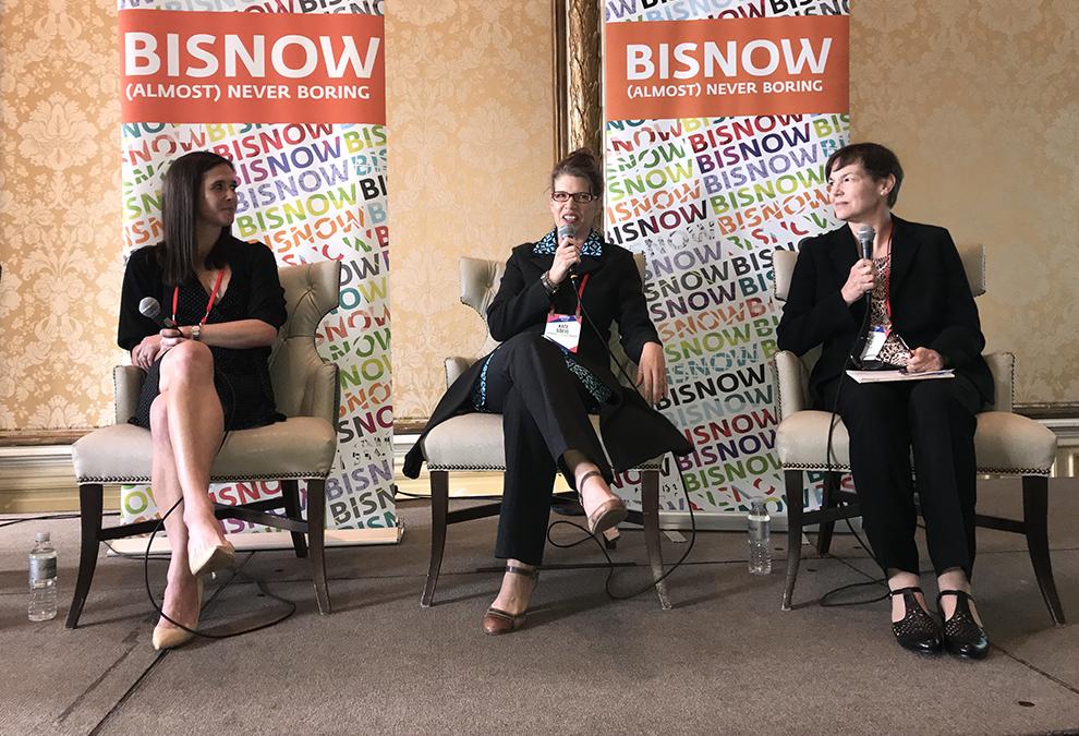 Bisnow Power Women JLL Executive Vice President Lei-Lani Keelan, SFMade | Placemade CEO Kate Sofis and Perkins Coie partner Julie Jones