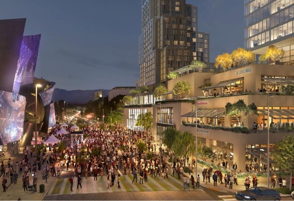 The Grand Ave. Project, a 3-acre mixed-use development in downtown Los Angeles. Developer: Related Cos.