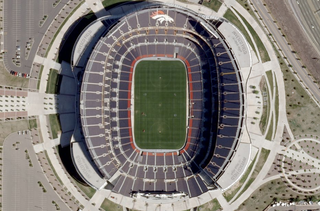 Satellite View of Mile High Stadium Denver. NASA/Wikimedia Commons 