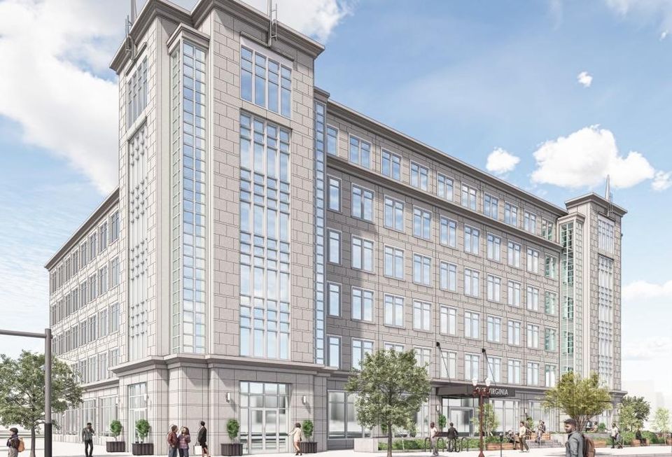 A rendering of Gilbane's conversion project at 3601 Wilson Blvd.