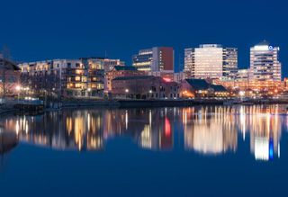 The Wilmington skyline at night