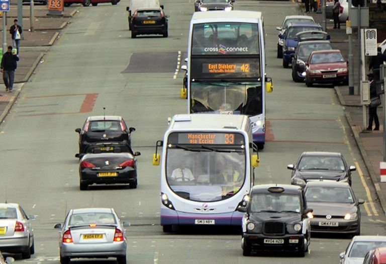 traffic manchester cheetham hill road bus busses congestion commuting