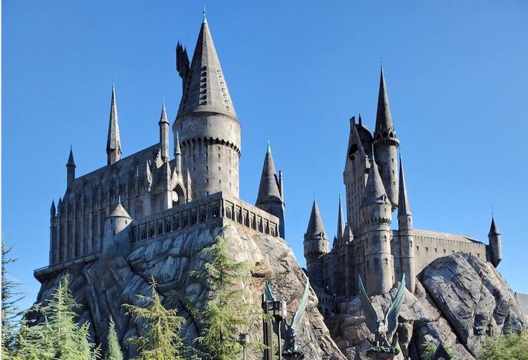 A castle at the Wizarding World of Harry Potter at Universal Studios Hollywood