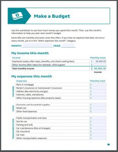Budget Worksheet