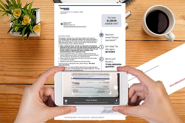 Mariner Finance check in the mail?
