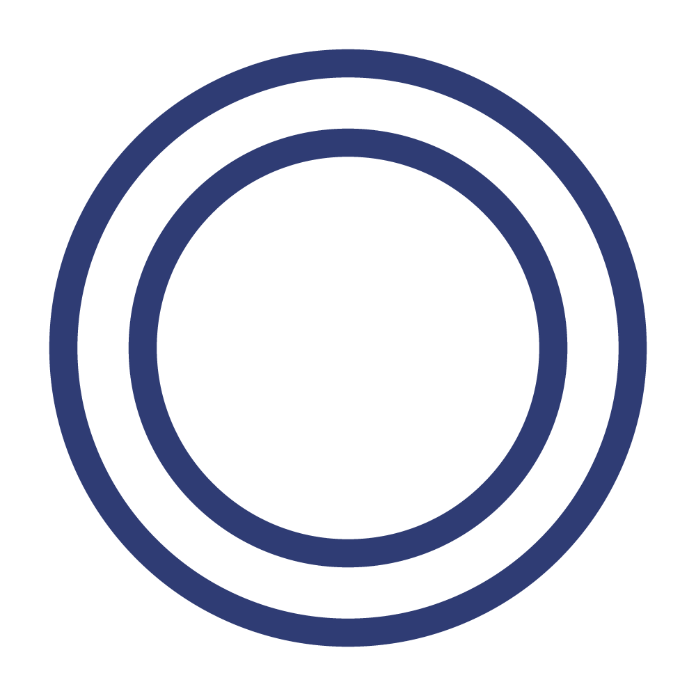 Three concentric blue circles on a transparent background.representing Radiology