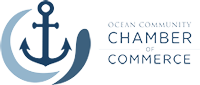 An anchor between crescent shapes next to the text "Ocean Community Chamber of Commerce."