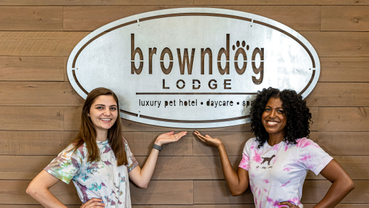 staff with center signage
