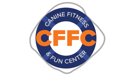 Logo with blue circle reading "Canine Fitness & Fun Center" and bold orange "CFFC" in the center.