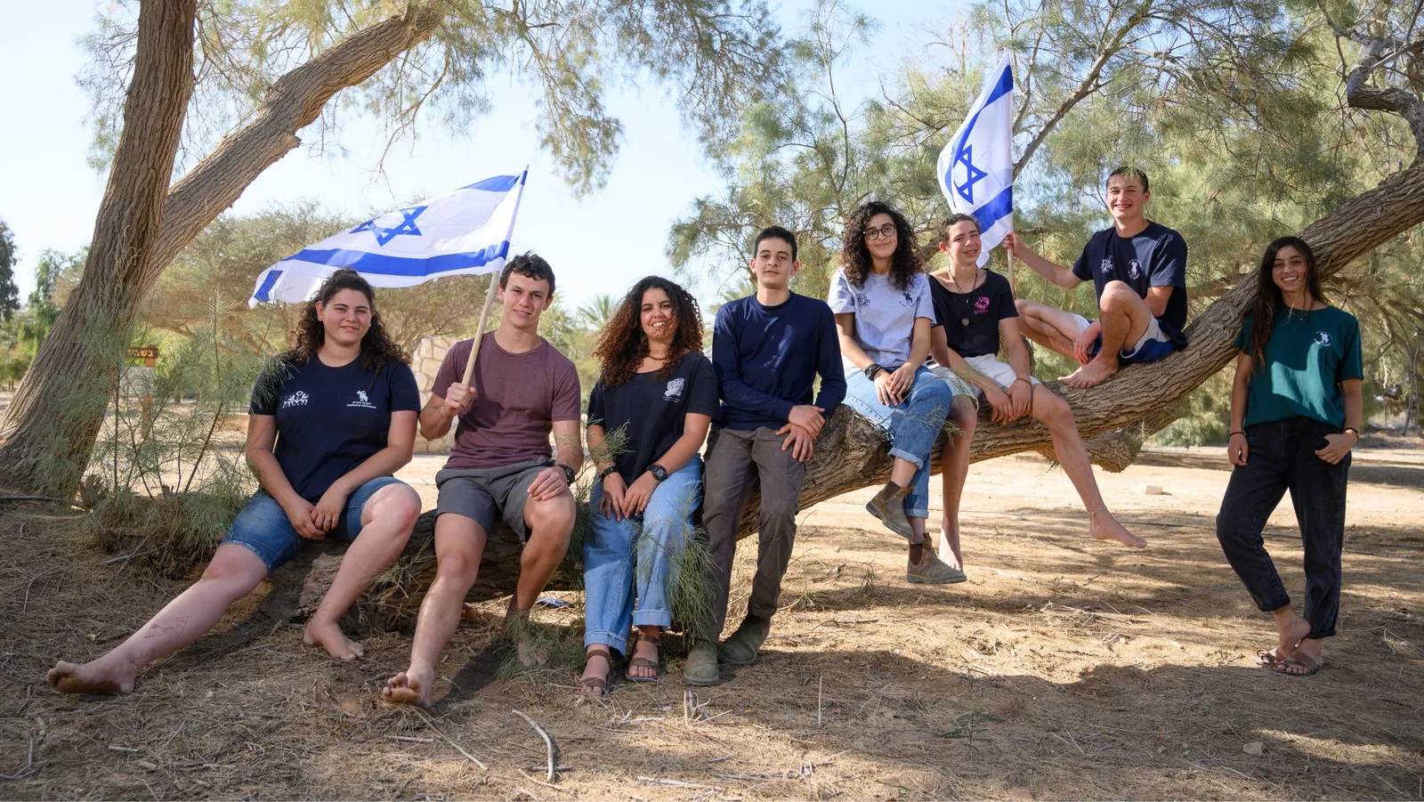 Students walking together down a stone path in Jerusalem