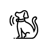 A dog icon with a gps collar
